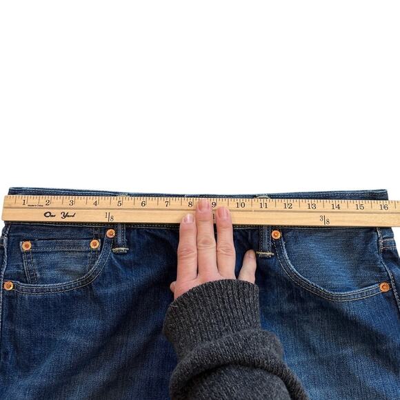 Levis 501 Jeans Mens 34x34 (32x33) Blue Original Fit Button Fly Denim Distressed - Picture 10 of 13